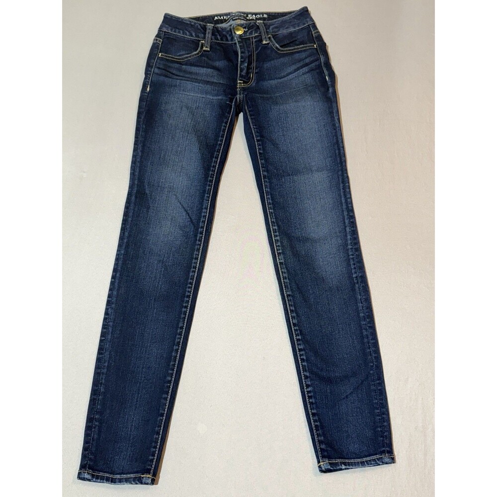 American Eagle Jeans Womens 00 Short Super Low Rise Jegging Super Stretch Denim
